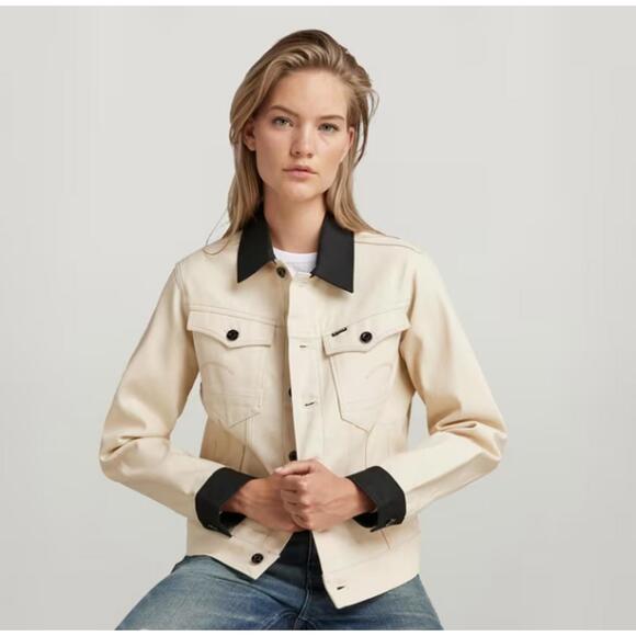 NWT G-Star RAW Arc 3D Denim Jacket PM Women’s Ecru Raw Denim Size XS - Picture 11 of 11